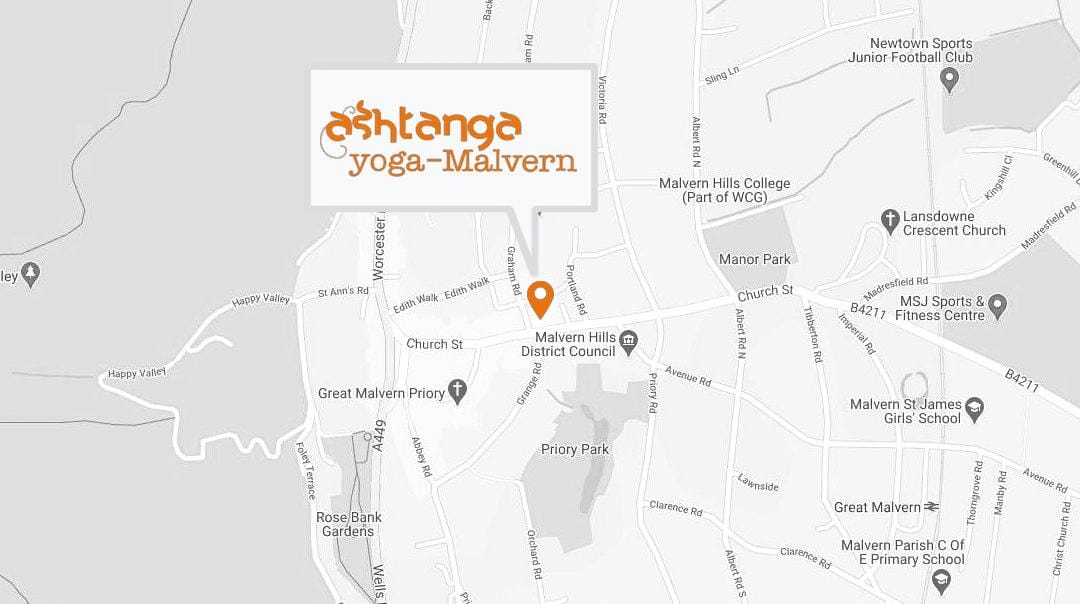 Ashtanga Yoga Malvern map